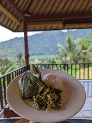 Tum Tofu (with the view, vegan) at Warung Wisma Bojana in Karangasem