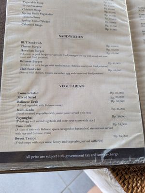 Menu: Balinese urab and Tum tofu 😍 at Warung Wisma Bojana in Karangasem