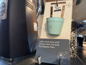 german-wide recycling cup-to-go system  at Blaupause in Luebeck