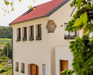 there are two big appartments where you can stay (with breakfast and pool) 🍷🍇 at Biohof Zum Grünen Baum in Porrau