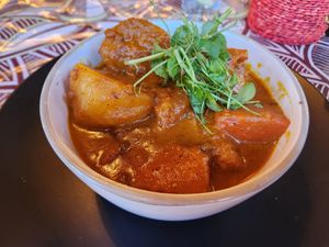 Vegan stew at Mama Africa Cpt in Cape Town