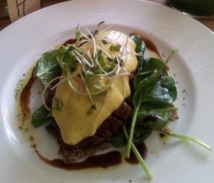 Falaffel ball salad (back) and some mushroom dish. All yummy! at Earth to Table in Bondi Junction