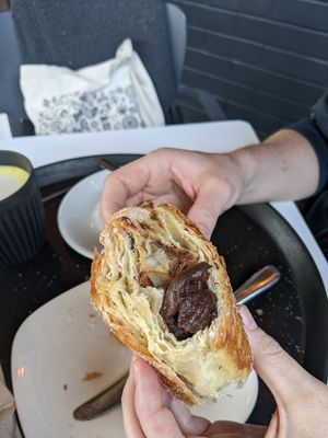 Chocolate cruffin at Alex Gooch in Monmouth