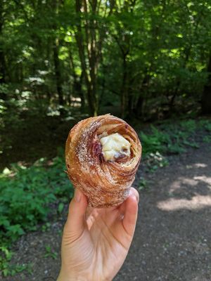 Blackcurrant cruffin at Alex Gooch in Monmouth