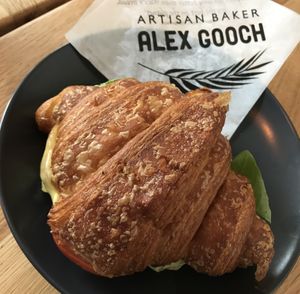 Cheese and tomato croissant   at Alex Gooch in Monmouth