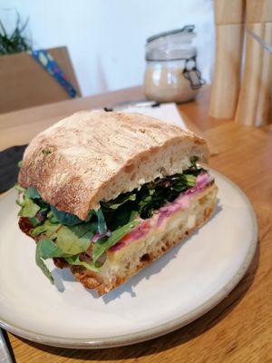 Smoked cheese and coleslaw at Alex Gooch in Monmouth