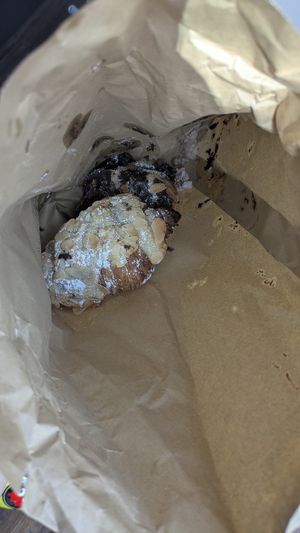 Choc and almond croissants at Alex Gooch in Monmouth