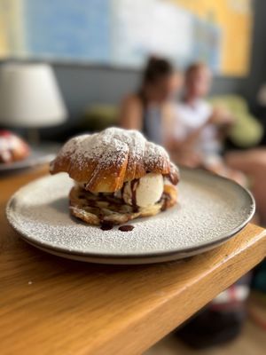 Ice cream filled croissant at Alex Gooch in Monmouth