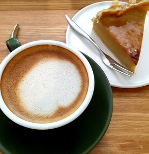 oat cappu and flan at Nono Shop & Cafe Seoul in Seoul