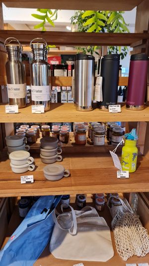 Eco-friendly lifestyle products: containers at Nono Shop & Cafe Seoul in Seoul