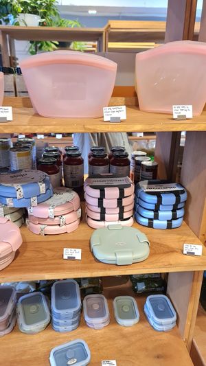 Eco-friendly lifestyle products: containers at Nono Shop & Cafe Seoul in Seoul