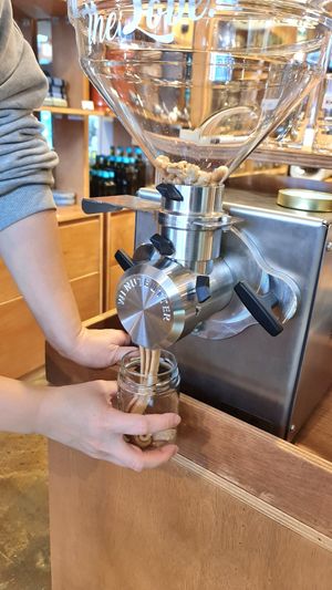 Fresh peanut butter in the making #Veganuary at Nono Shop & Cafe Seoul in Seoul