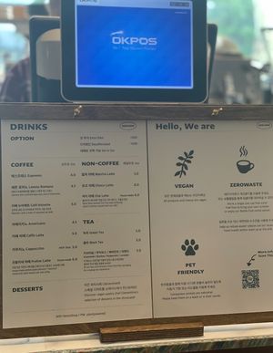 Drink menu  at Nono Shop & Cafe Seoul in Seoul