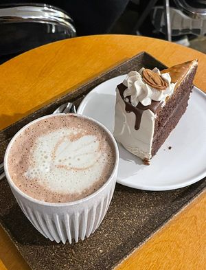 Perfect duo. Hot chocolate & choco cake  at Nono Shop & Cafe Seoul in Seoul