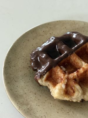 Packed one to eat at home. Waffle with chocolae  at Nono Shop & Cafe Seoul in Seoul
