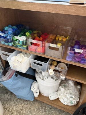 You can bring colored plastic caps & Brita filter cartridge  at Nono Shop & Cafe Seoul in Seoul