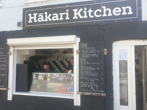 Outside at Hākari Kitchen in Newquay