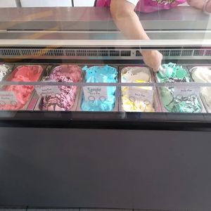Range of flavours  at Mr B's Ice Cream in Hayle
