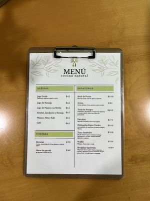 Menu  at Olivo Verde in Ensenada