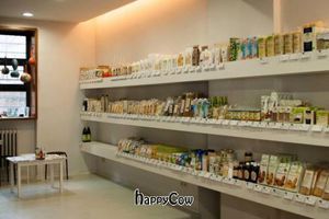 Organic, vegan and vegetarian products in the shop at Green Earth in Sofia