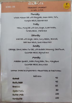 Lunch Menu Thu - Mon 1pm - 3pm at Burgerie in Mysore
