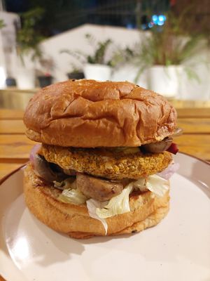 "The Fun Gi" Burger (219 INR) at Burgerie in Mysore