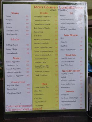  at Govinda's Yogi Cafe in Mysore