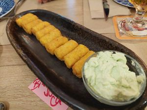 Starters / Croquetas de mijo "Mijos de la Anarquía" at La Huella Vegana - Sandoval  in Madrid
