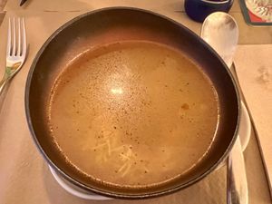 Sopa de cocido  at La Huella Vegana - Sandoval  in Madrid