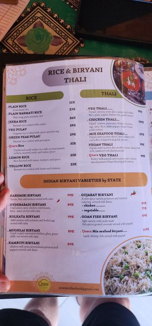 Rice,  Biryani & Thali  - September 2024 at Qnara Indian Food in Sidemen
