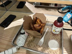 Sweet potato fries & Elm wrap   at TREEHOUSE - Causeway Bay in Hong Kong Island