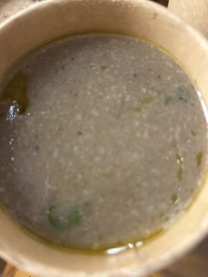 Creamy mushroom soup!  Pretty sure soup is always vegan but be sure to ask!  at TREEHOUSE - Causeway Bay in Hong Kong Island