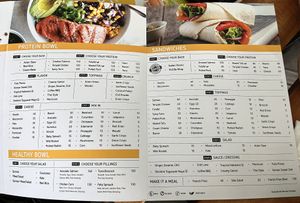 Menu options wraps and bowls  at DPS - Fresh in Tuban