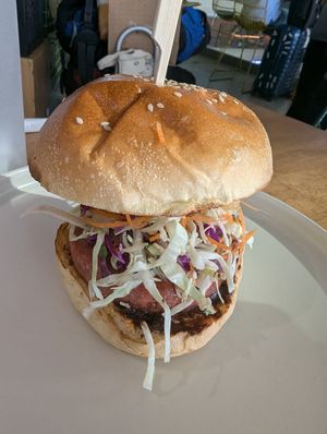 Mushroom burger at DPS - Fresh in Tuban