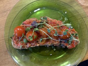 Tomato toast   at Simona Specialty Coffee Club in San Sebastian