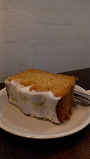 lemon cake 4€ at Simona Specialty Coffee Club in San Sebastian