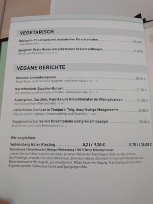 Auszug Speisekarte at Konrad's in Burg