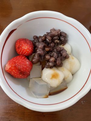 Red Bean paste & shiratama dessert   at Idees Kamakura in Kamakura