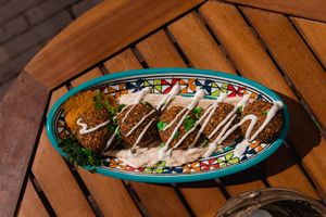 Falafel balls on a plate at FLFL - Den Haag  in The Hague