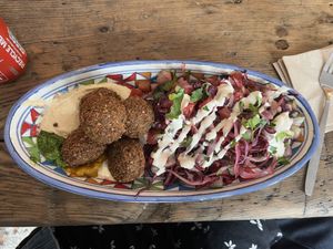 Falafel with salad and hummus  at FLFL - Den Haag  in The Hague