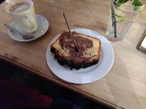 Kinderpunsch, Marmorkuchen, Holunderschorle at Café May - St. Pauli in Hamburg