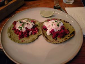 Vegan Taco Chorizo (portion is small, I had to order one more) at Comandante Marcos in Pristina