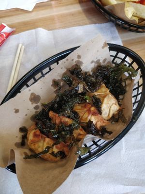 Four different dumplings at Desert Island Dumplings in Manchester