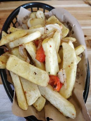 Salt and pepper chips at Desert Island Dumplings in Manchester