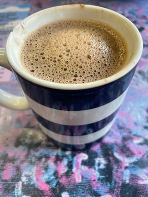 Oat hot choc at Desert Island Dumplings in Manchester