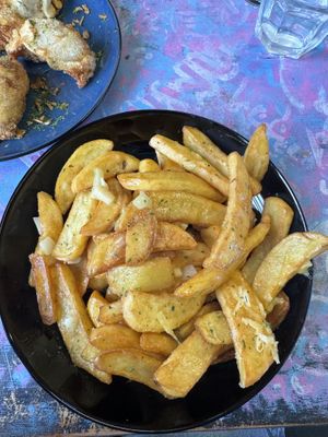Cheesy garlic chips!  at Desert Island Dumplings in Manchester