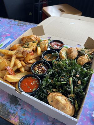 Sharer box  at Desert Island Dumplings in Manchester