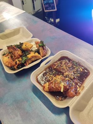 Dumplings and poutine at Desert Island Dumplings in Manchester