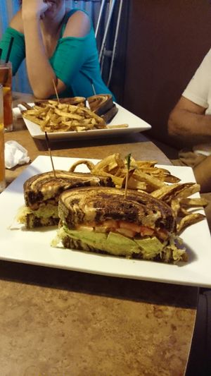 Vegan avocado reuben at Trio Bar and Grill in Columbia