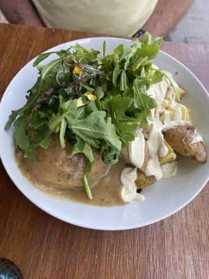 Rosemary biscuits and gravy w/potatoes   at Knead  in Albuquerque